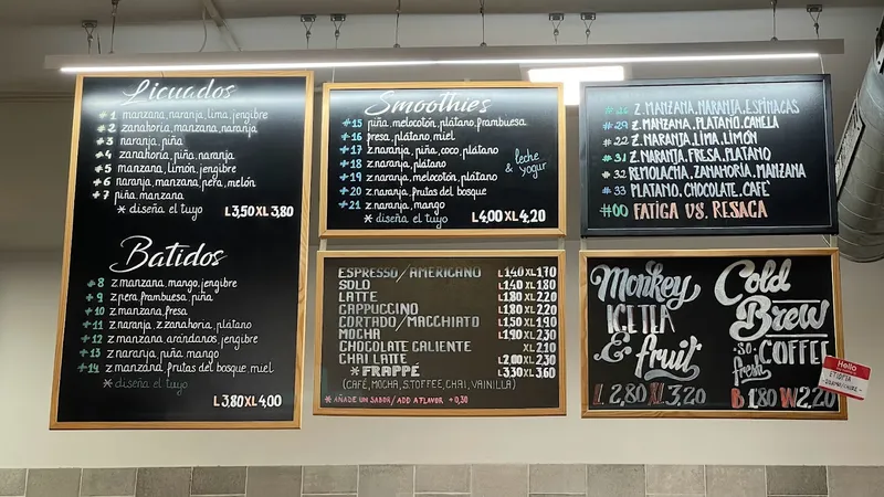 menu 2 of El Último Mono Juice & Coffee