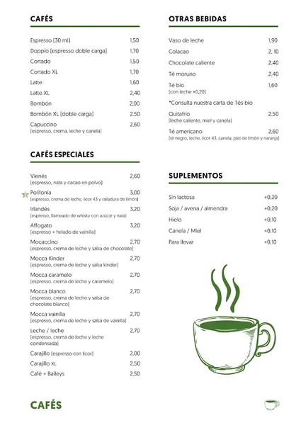 menu 1 of Polifonía Café