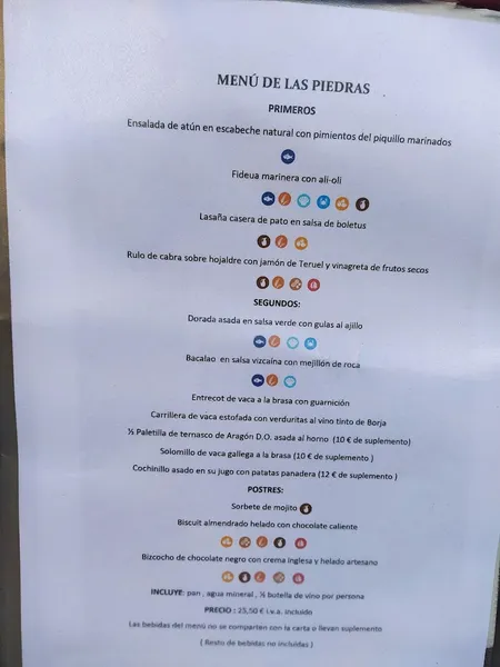 menu 2 of Restaurante La Cantera