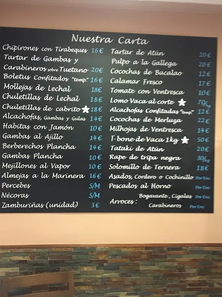 menu 2 of La Ochava