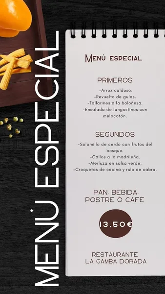 menu 1 of La Gamba Dorada Restaurante Cafetería
