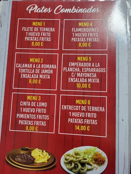 menu 2 of La Gamba Dorada Restaurante Cafetería