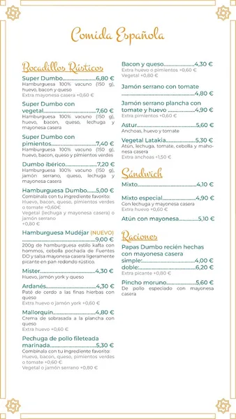 menu 0 of Bar Mr. Dumbo