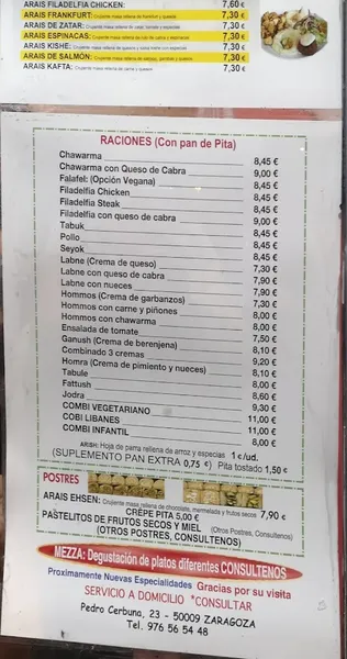 menu 0 of Restaurante "La Feria"