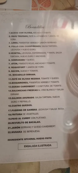 menu 1 of Dirham