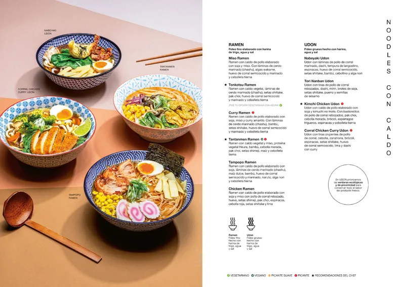 menu 2 of UDON La Gavia