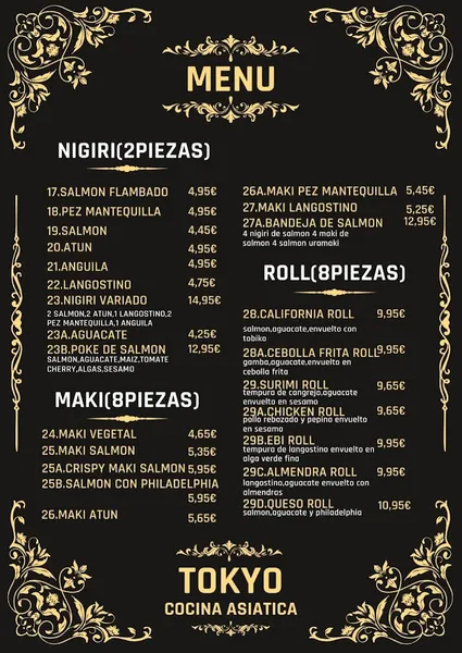 menu 0 of Restaurante Tokyo