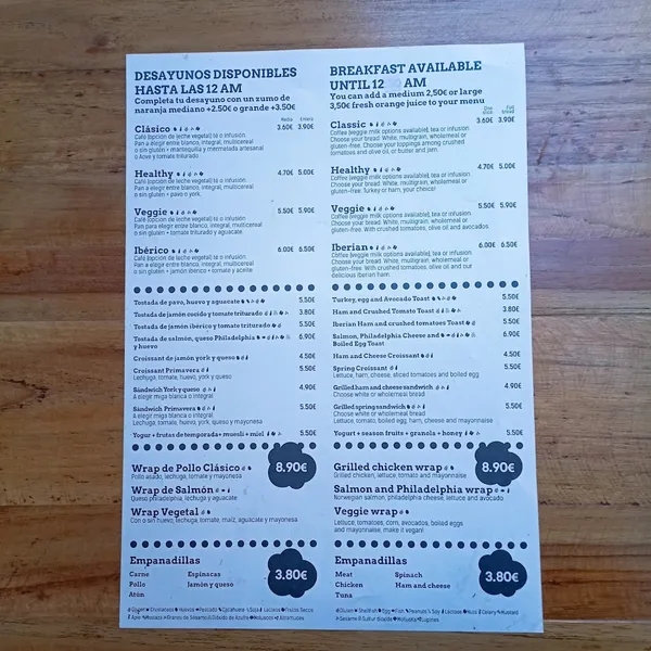 menu 1 of Cafetería • La Vaca Atada