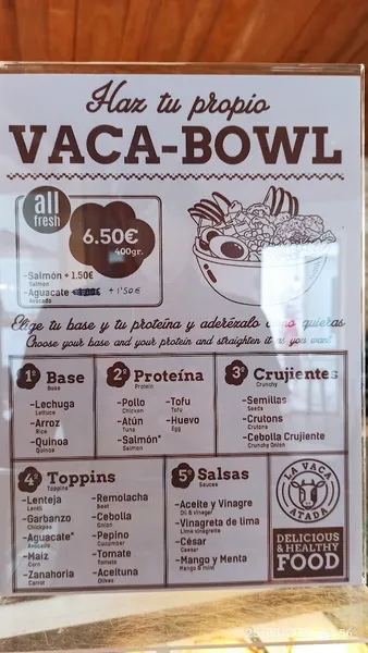 menu 2 of Cafetería • La Vaca Atada