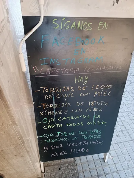 menu 1 of Cafetería Los Lunares