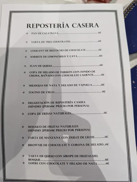 menu 0 of Restaurante Casa Blas Retamar