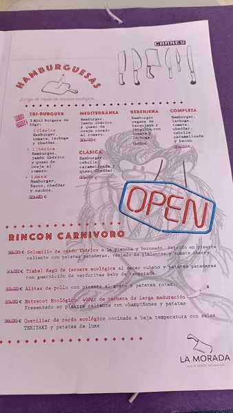 menu 0 of La Morada