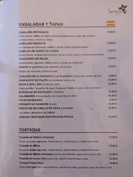 menu 0 of Restaurante Sentits Plaça de la Font