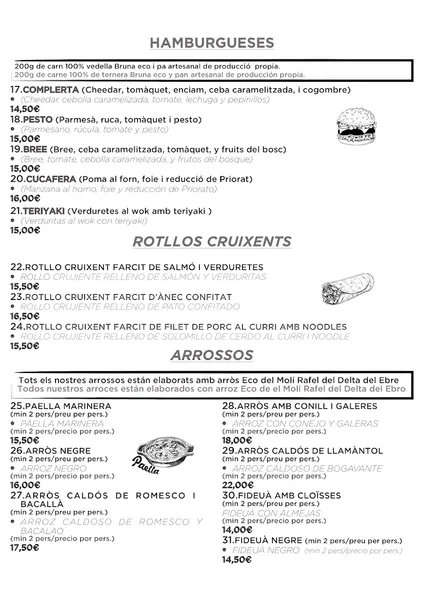 menu 1 of Restaurant La Cucafera