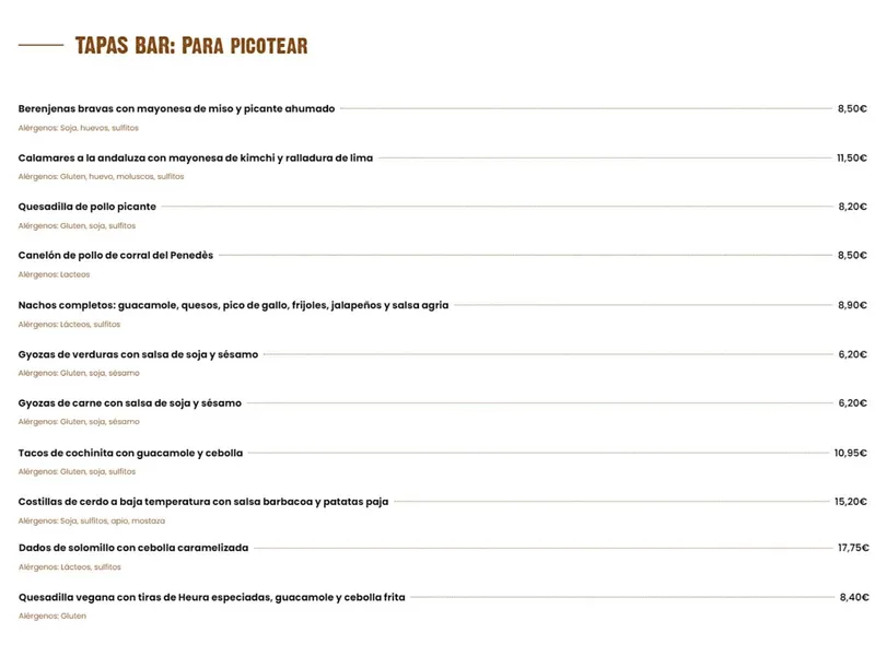 menu 0 of 4 Latas Tarragona