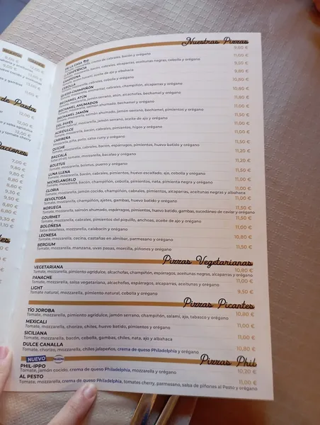 menu 1 of Pizzería la Competencia