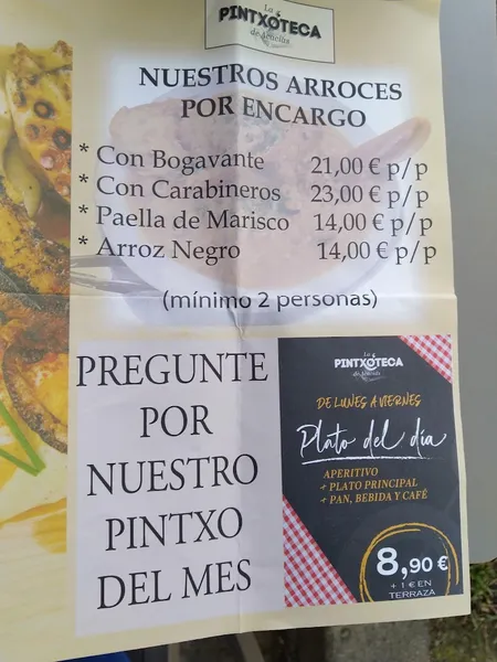 menu 1 of Pintxoteca