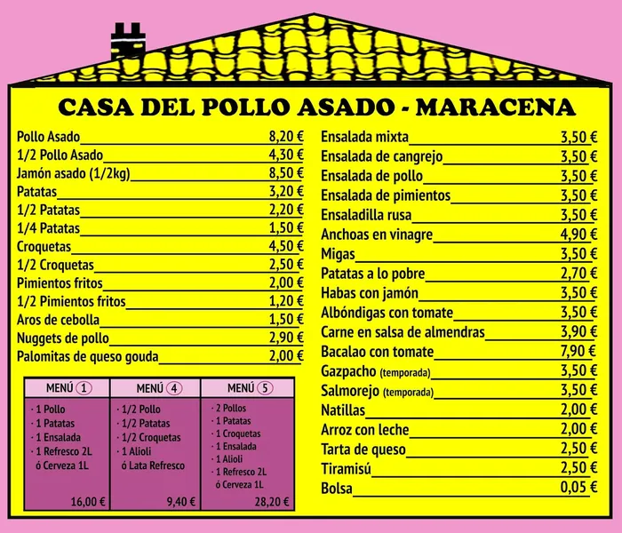 menu 0 of Casa Del Pollo Asado Maracena
