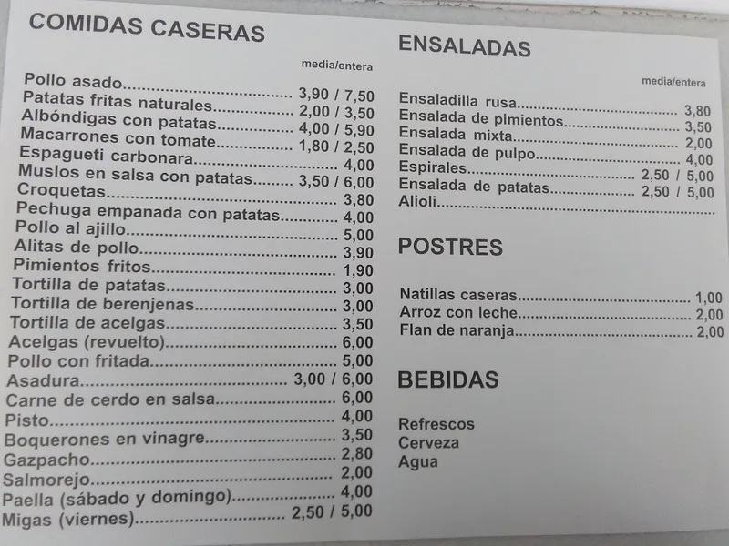 menu 0 of Asadero Pepi