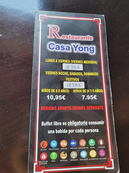 menu 1 of Restaurante Casa Yong - Alicante