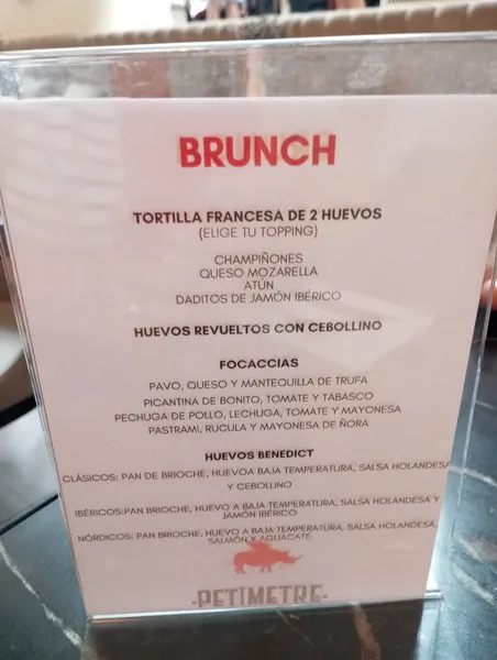 menu 1 of Petímetre restaurant Alicante Golf