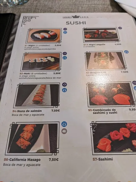 menu 2 of GOLDEN CITY. Alacant