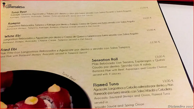 menu 0 of Restaurante Japonés - KAZOKU