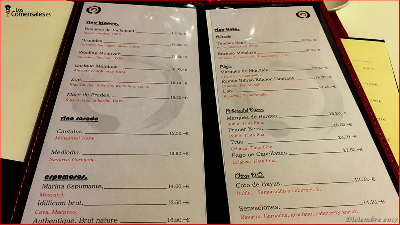 menu 1 of Restaurante Japonés - KAZOKU