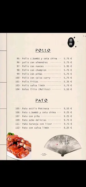 menu 1 of Restaurante Chino Internacional