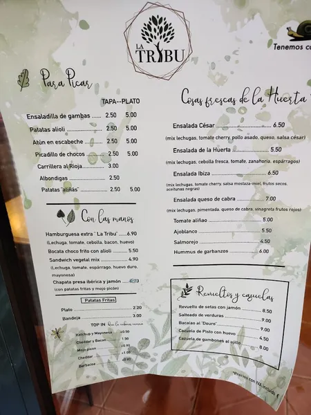 menu 0 of Bar La Tribu