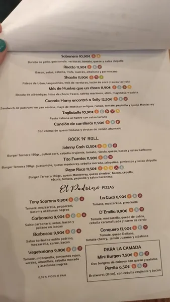 menu 1 of Zorro Viejo