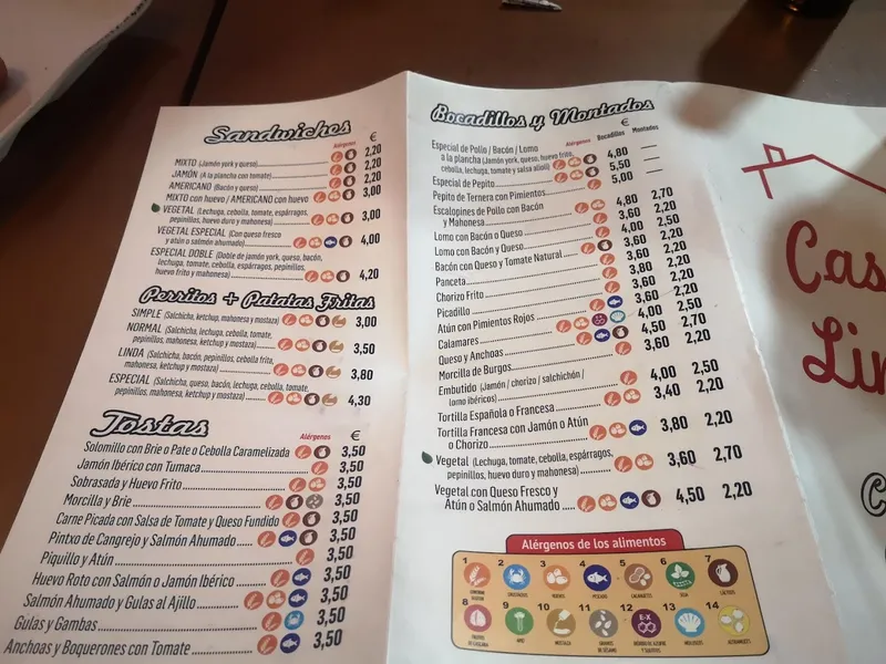 menu 0 of Bar - Restaurante Casa Linda