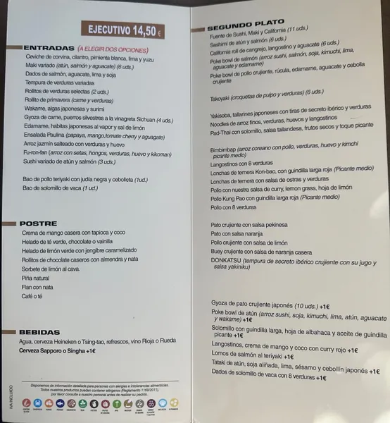 menu 0 of Restaurante Te Oriental