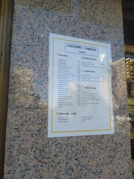 menu 0 of Restaurante Rincón del Jamón y F. Jiménez