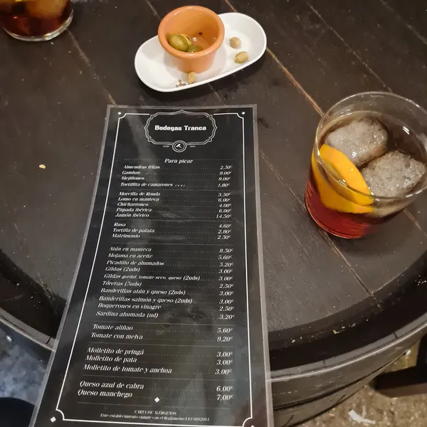 menu 2 of Bar La Tranca