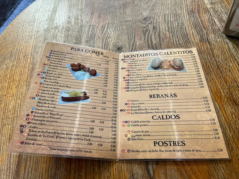 menu 0 of Taberna Cofrade Las Merchanas