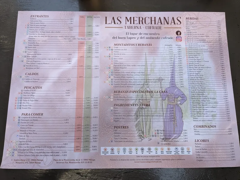 menu 1 of Taberna Cofrade Las Merchanas