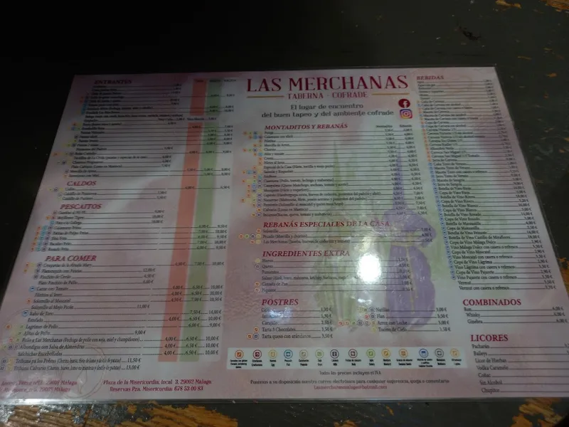 menu 2 of Taberna Cofrade Las Merchanas