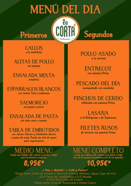 menu 1 of La Cortá Ultramarinos - Bar