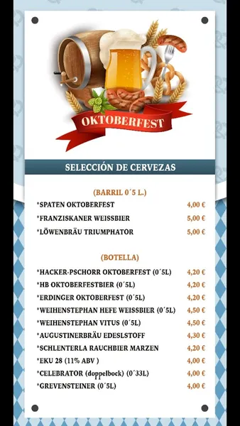 menu 2 of El Rincón del Greco
