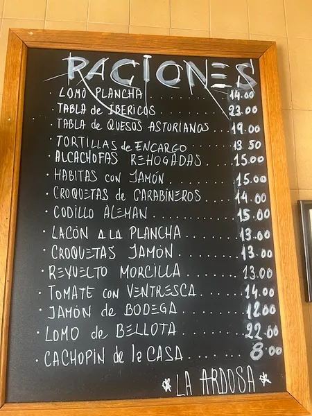 menu 0 of Taberna La Ardosa