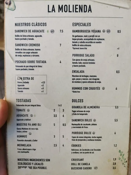 menu 2 of La Molienda Bisbe