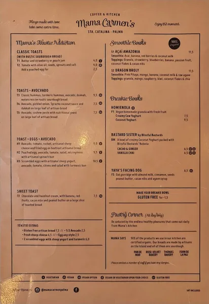 menu 0 of Mama Carmen´s