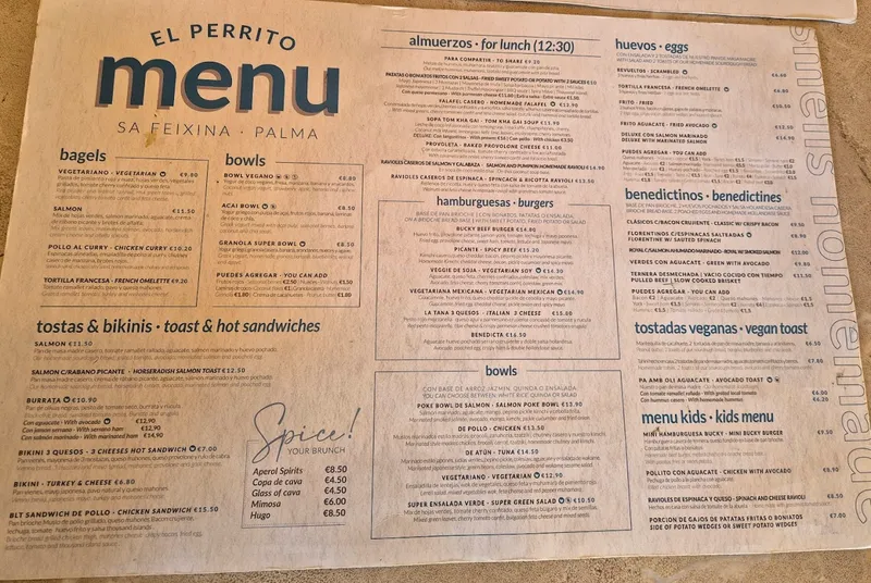 menu 1 of El perrito - Coffe & Brunch | Sa Feixina