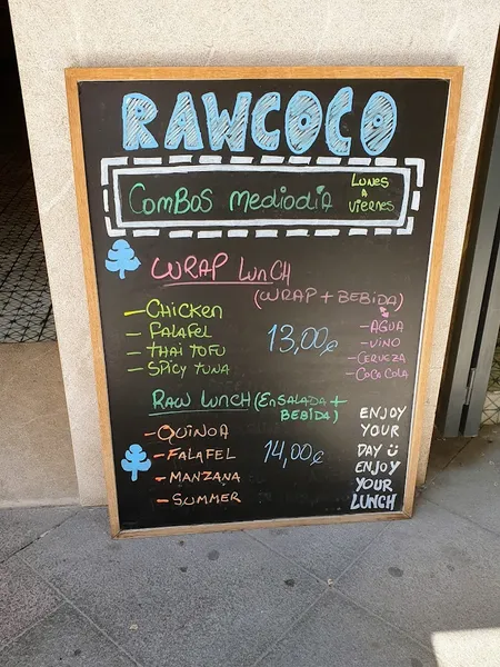 menu 1 of Rawcoco Green Bar