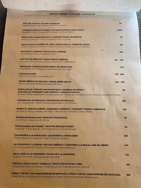 menu 2 of Grill Room Bar Thonet