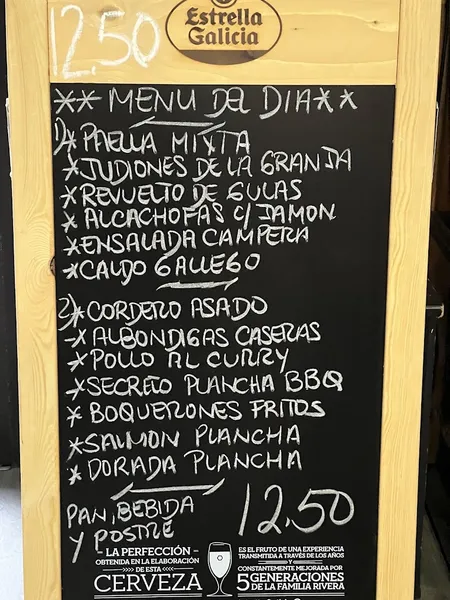 menu 1 of Restaurante Bar Soria