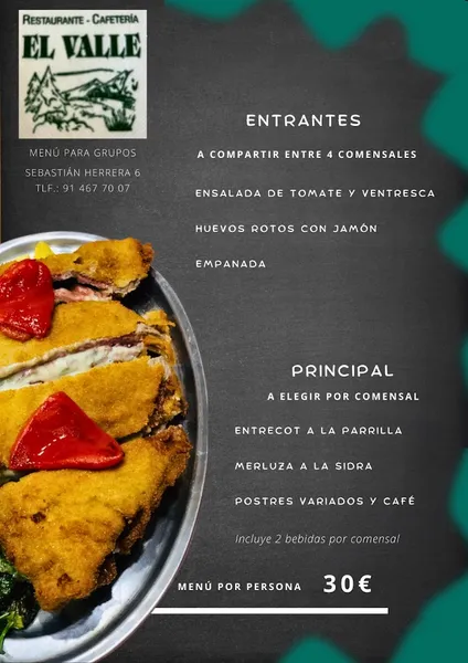 menu 1 of Restaurante El Valle