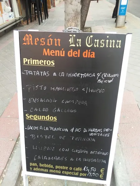 menu 1 of Mesón La Casina