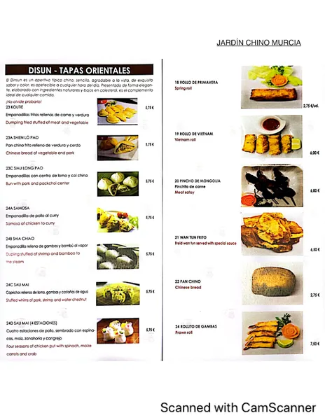 menu 1 of Restaurante Jardín Chino